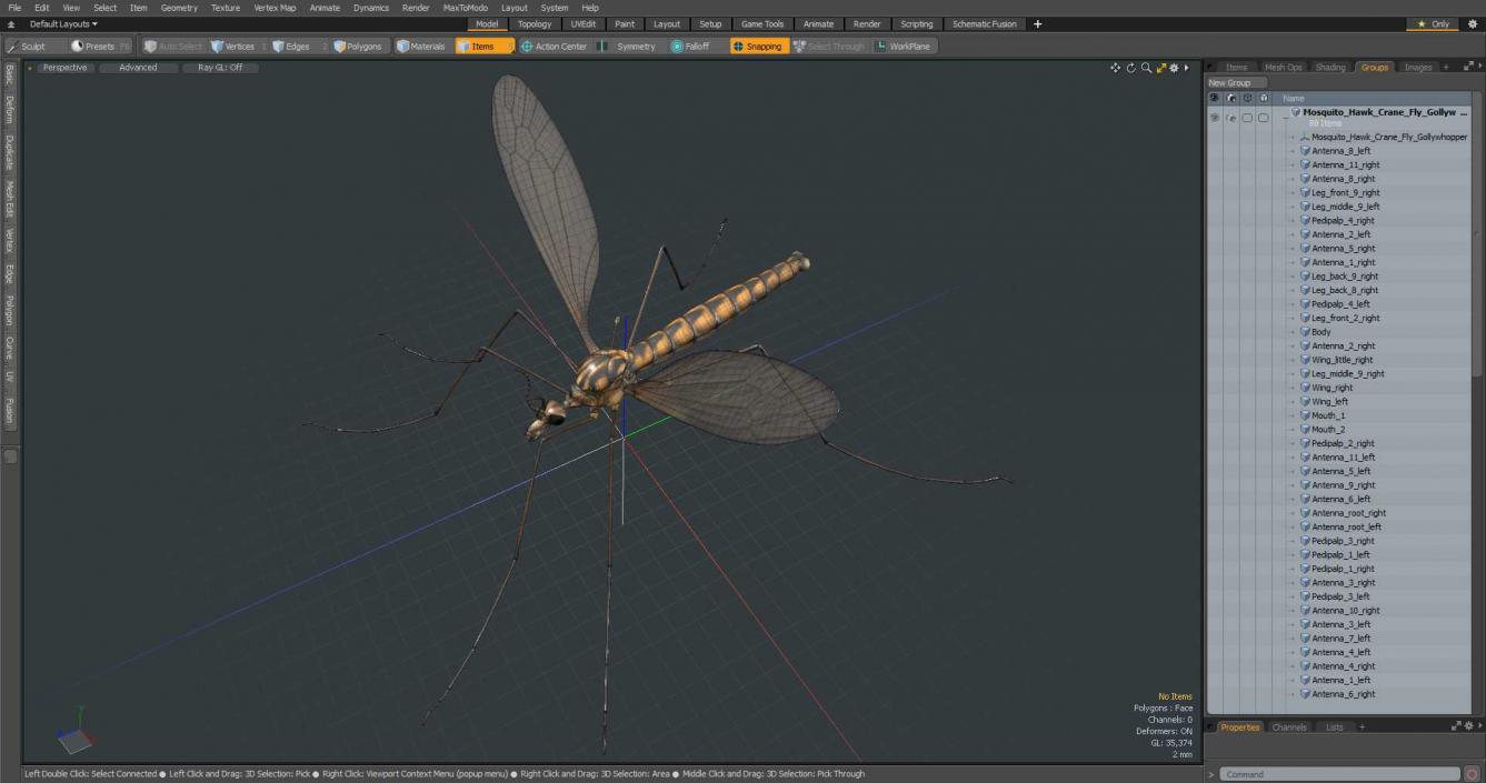 3D Mosquito Hawk Crane Fly Gollywhopper 2 model