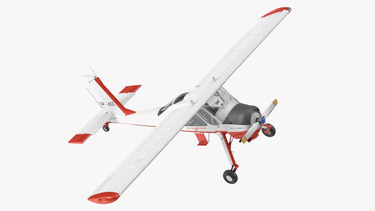 3D PZL 104 Wilga Airplane White model