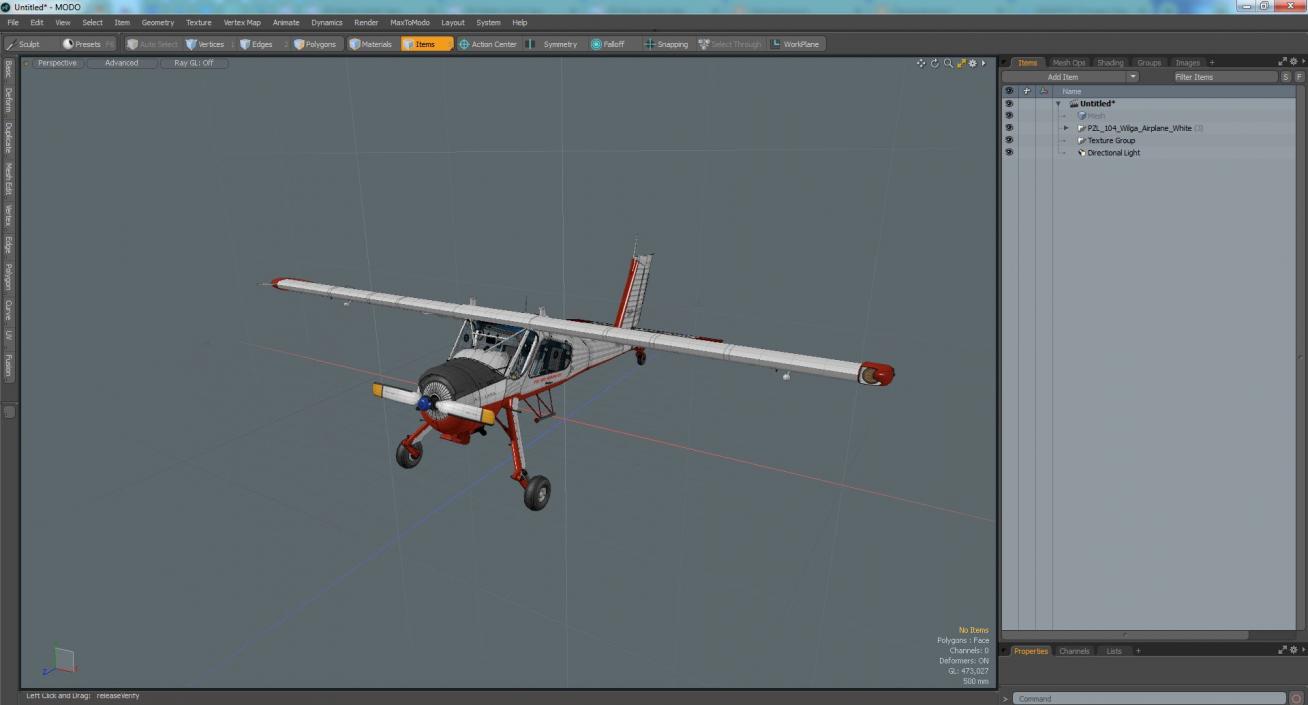 3D PZL 104 Wilga Airplane White model