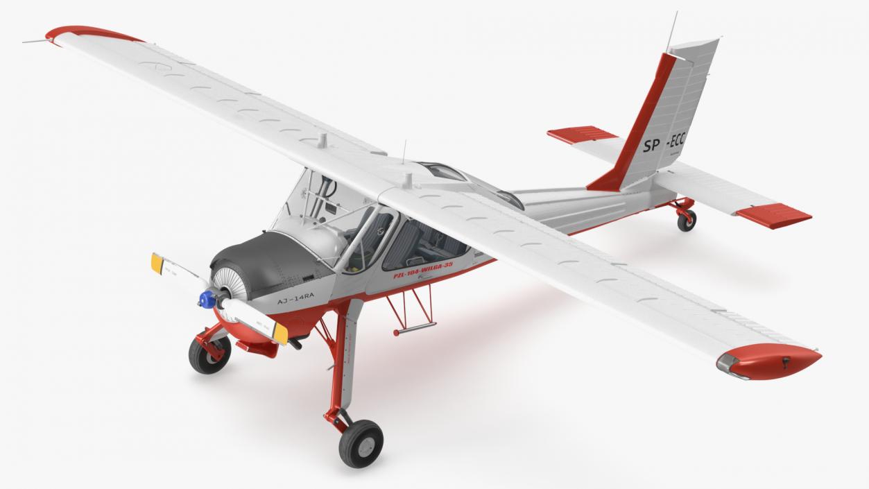 3D PZL 104 Wilga Airplane White model