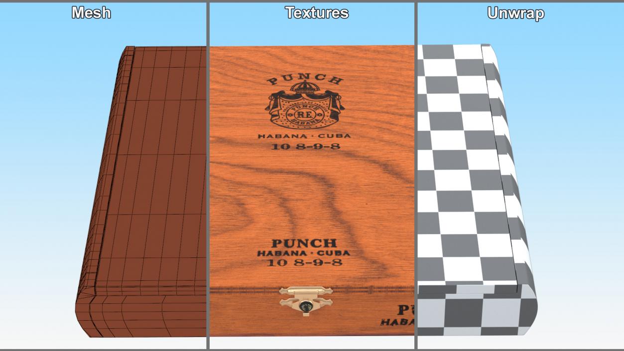 Box of Cuban Cigars Punch Double 2 3D model