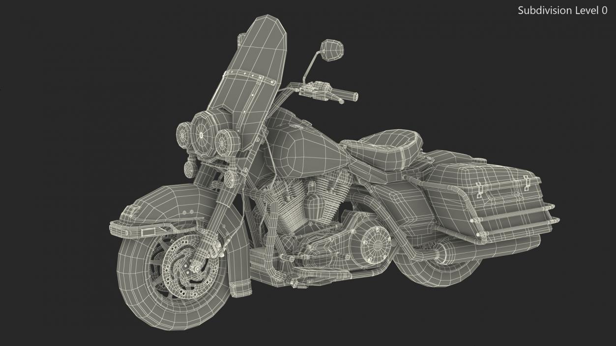 3D model Classic Road Motorcycle Blue Rigged