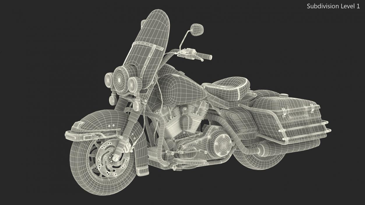 3D model Classic Road Motorcycle Blue Rigged