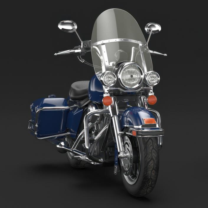 3D model Classic Road Motorcycle Blue Rigged