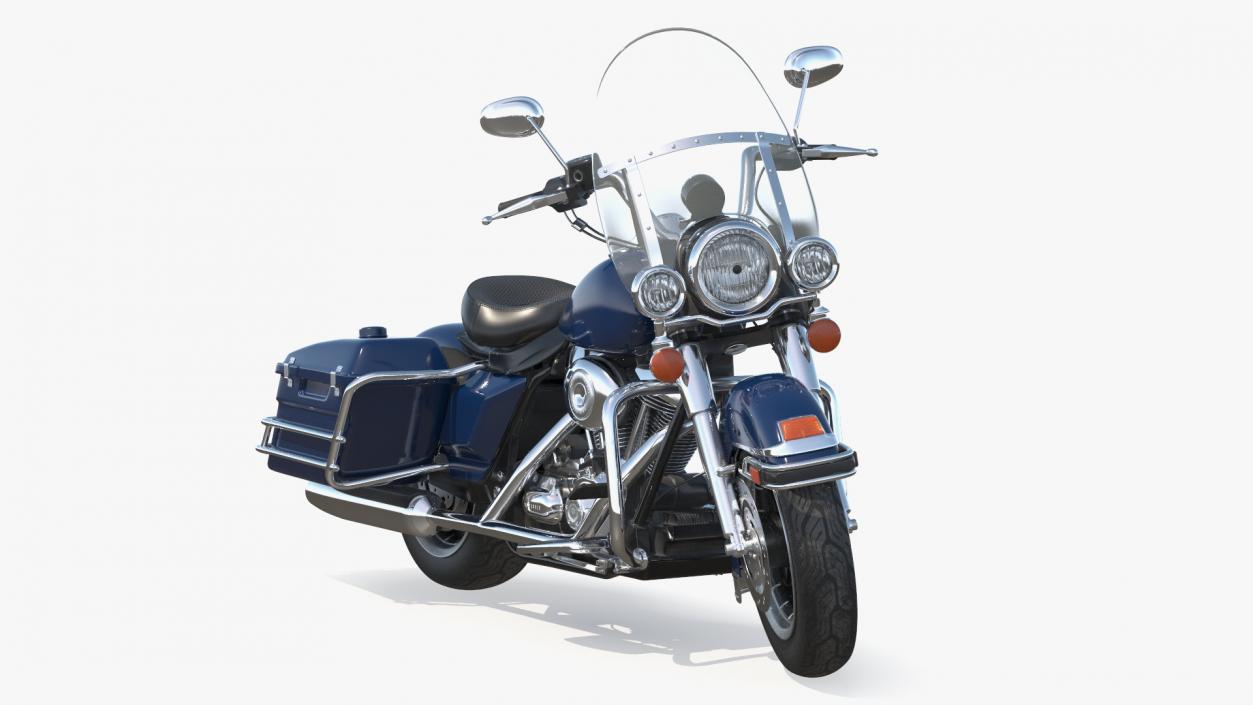 3D model Classic Road Motorcycle Blue Rigged