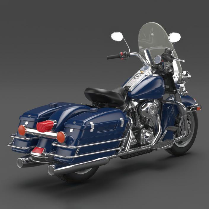 3D model Classic Road Motorcycle Blue Rigged