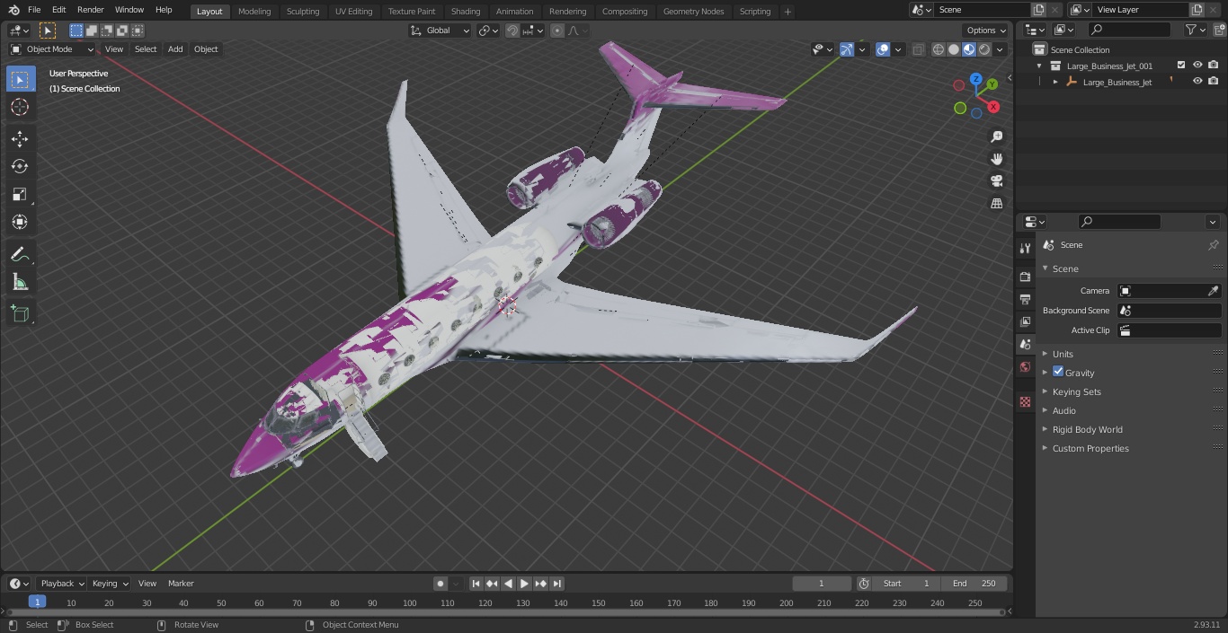 3D Large Business Jet model