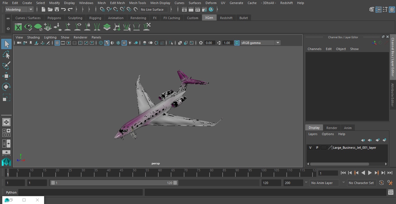 3D Large Business Jet model