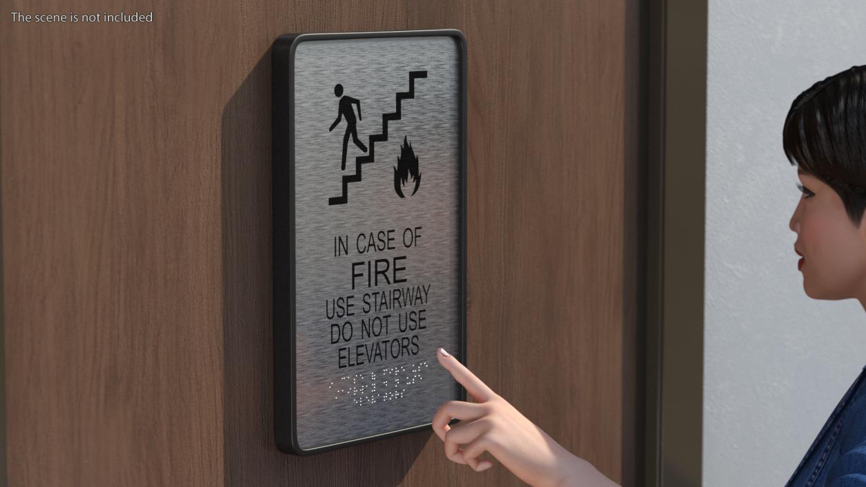 3D model In Case of Fire Sign