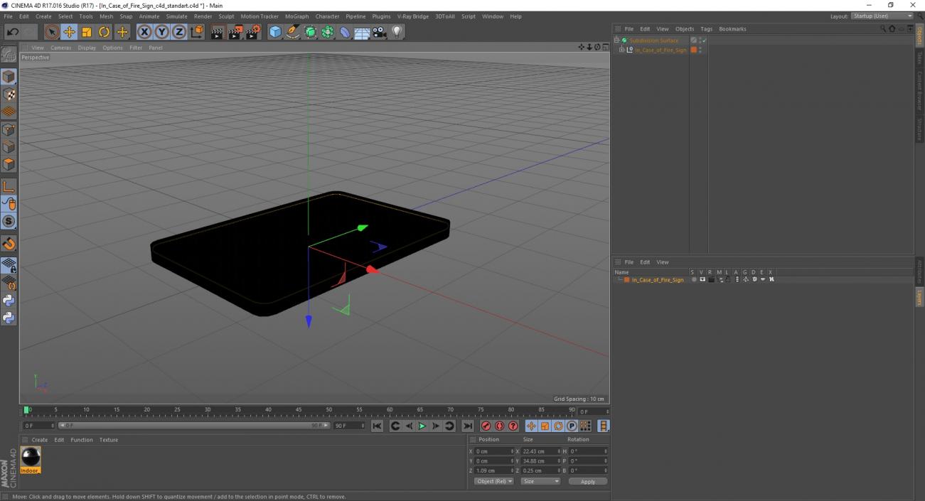 3D model In Case of Fire Sign