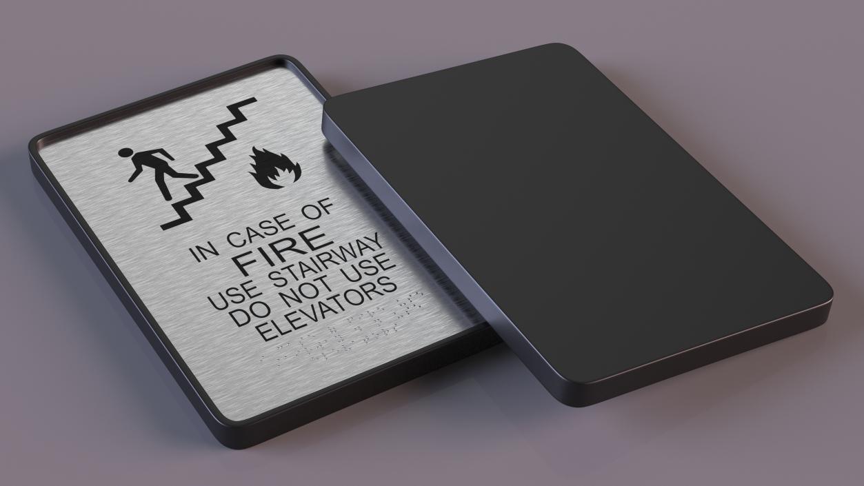 3D model In Case of Fire Sign