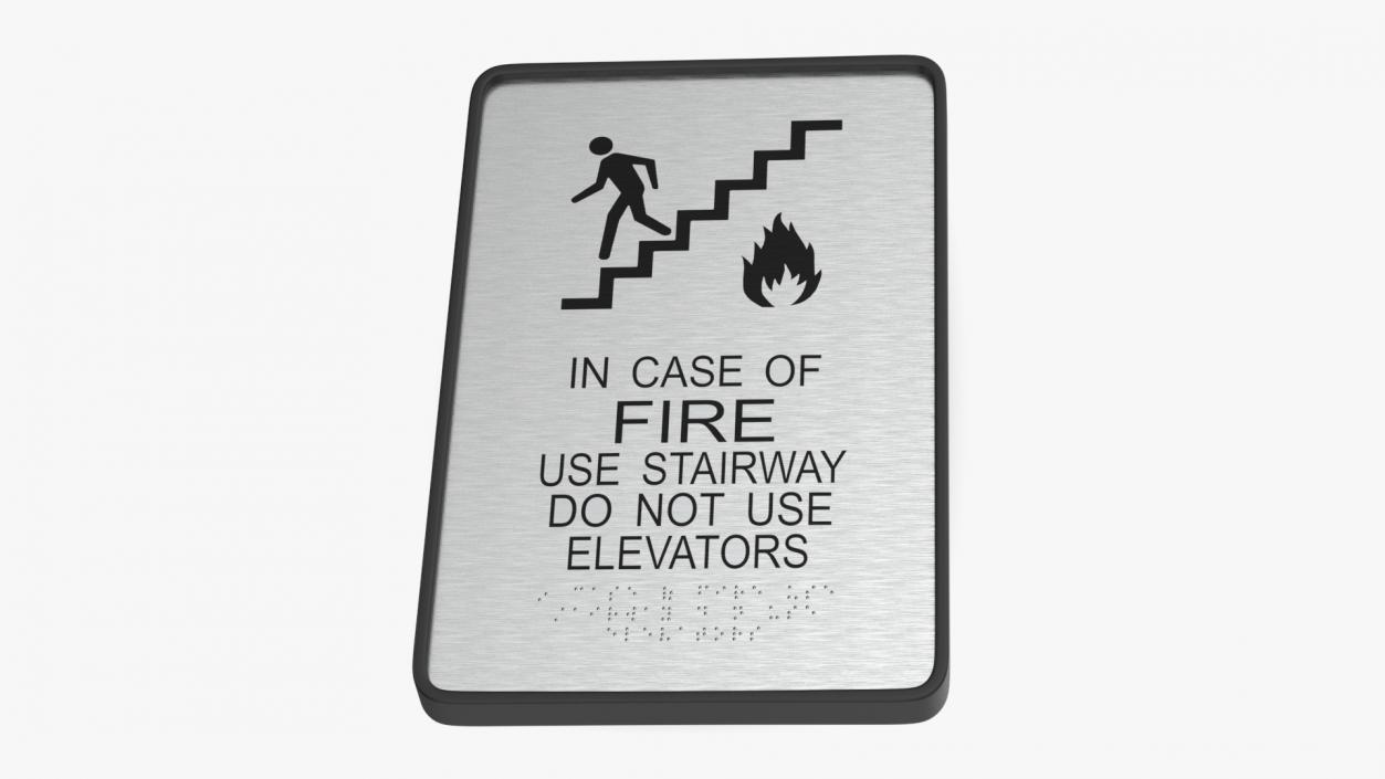 3D model In Case of Fire Sign