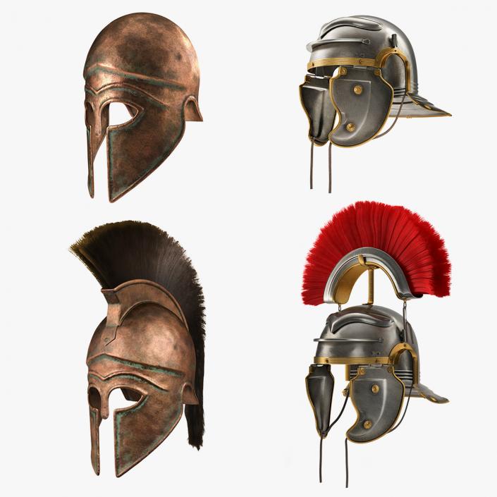 3D Gladiator Helmets Collection model