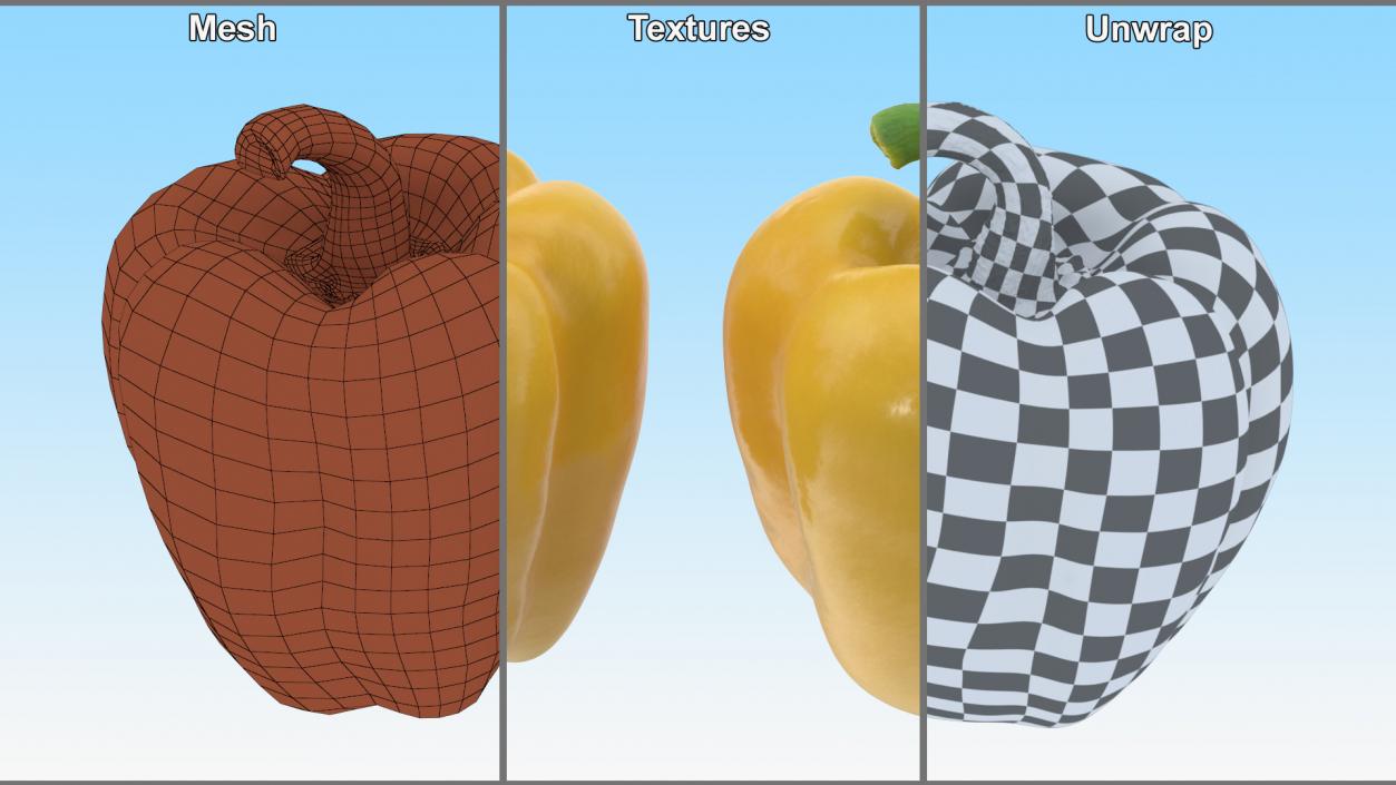 Sweet Bell Pepper Yellow 3D model