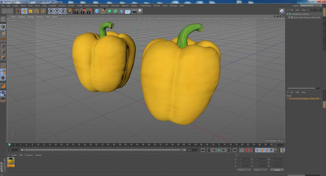 Sweet Bell Pepper Yellow 3D model