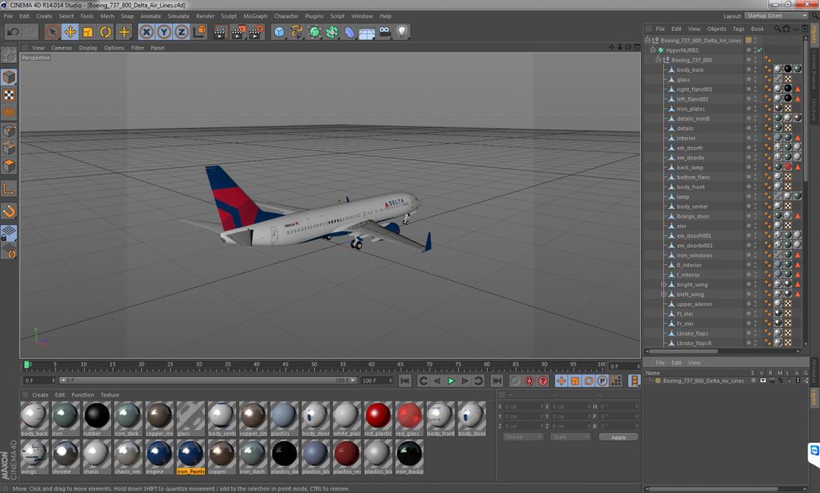 3D model Boeing 737-800 Delta Air Lines