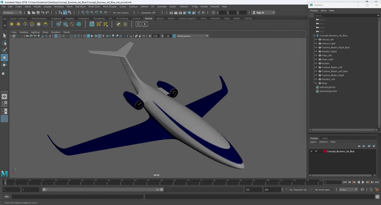 Concept Business Jet Blue 2 3D