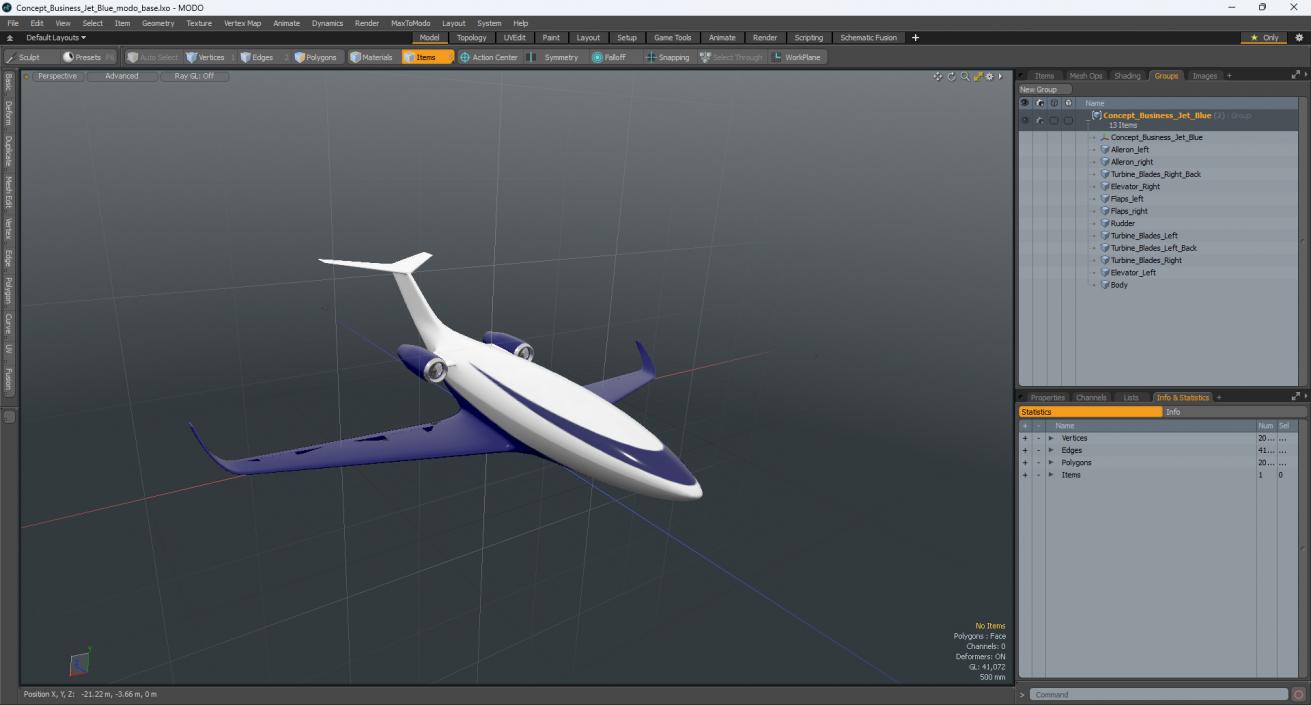 Concept Business Jet Blue 2 3D