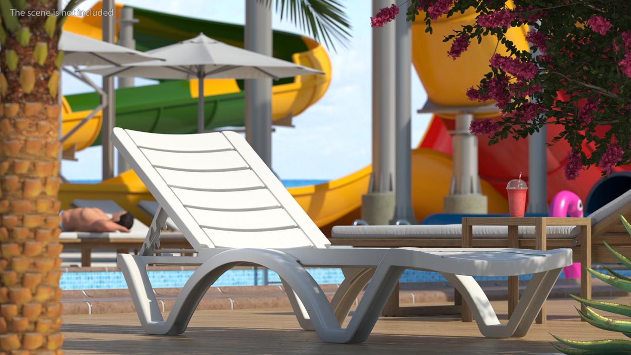 3D Aqua Pool Chaise Lounge model