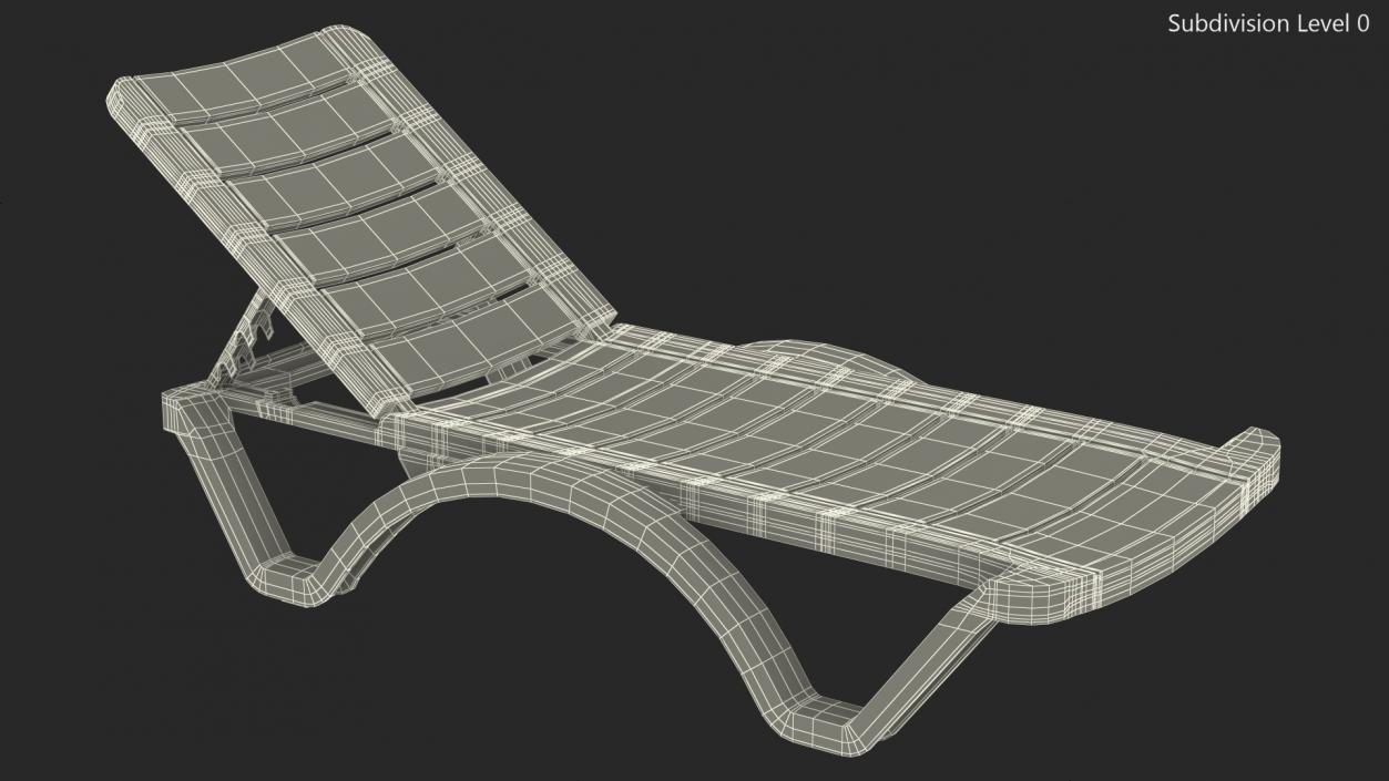 3D Aqua Pool Chaise Lounge model