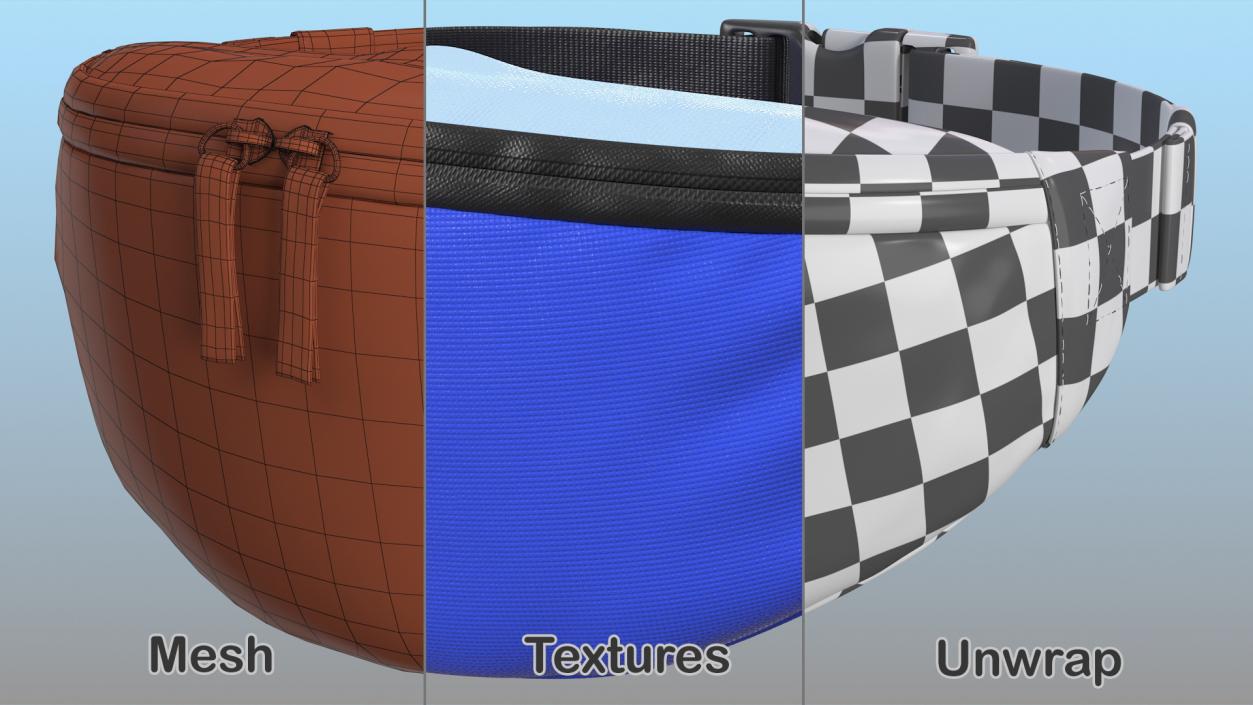 Small Hip Pack Blue 3D model