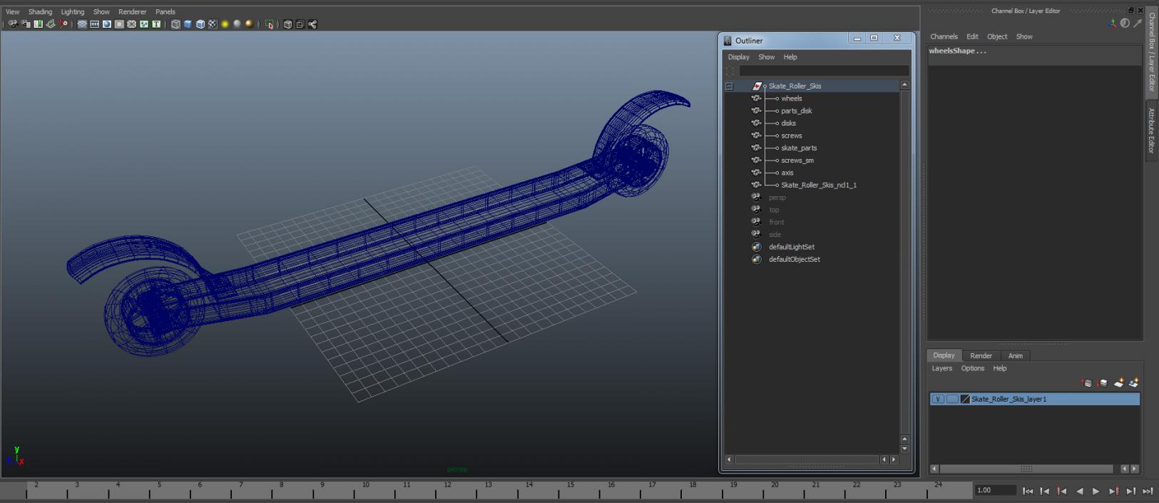 Skate Roller Skis 3D