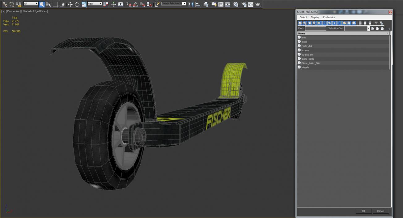 Skate Roller Skis 3D