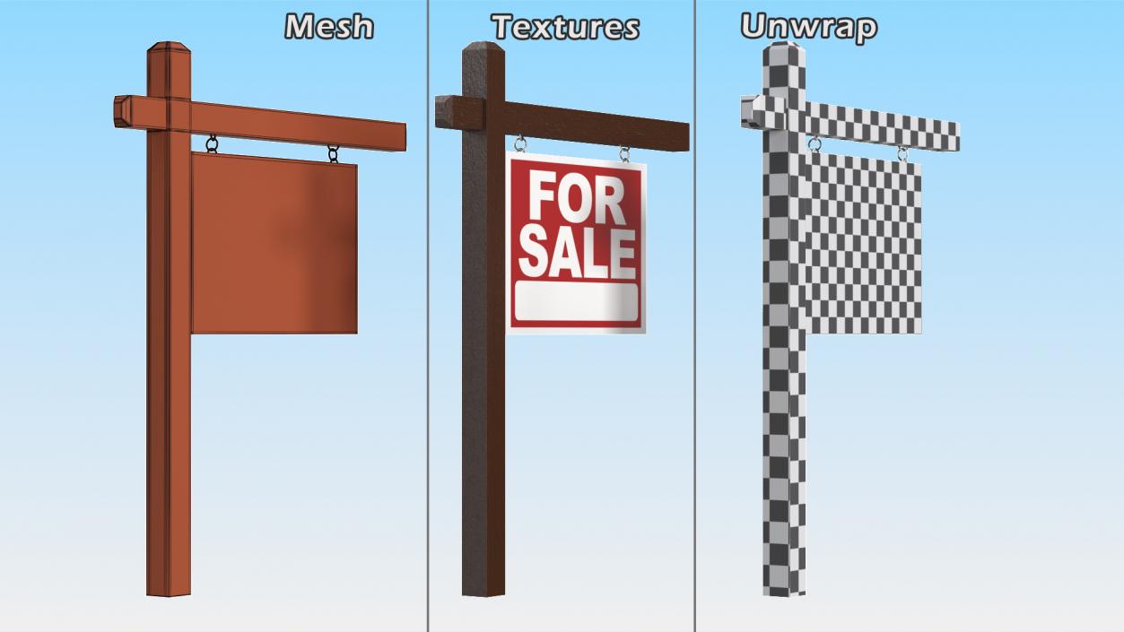 3D For Sale Sign model