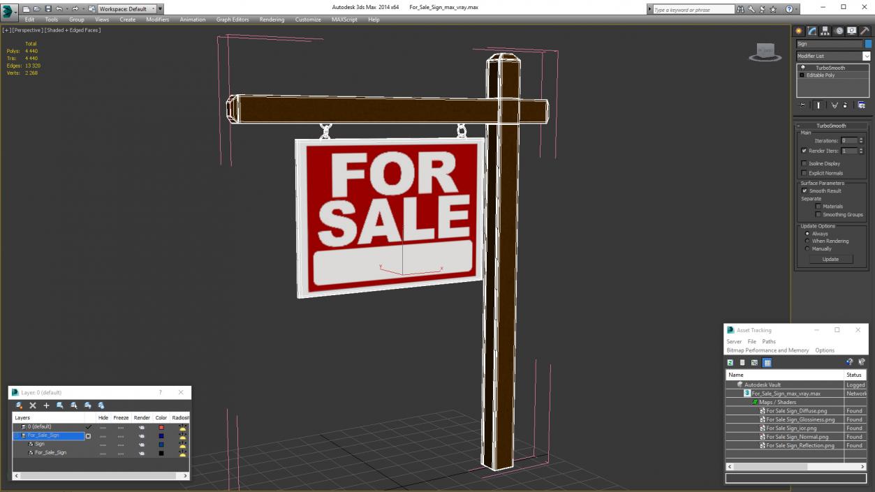 3D For Sale Sign model