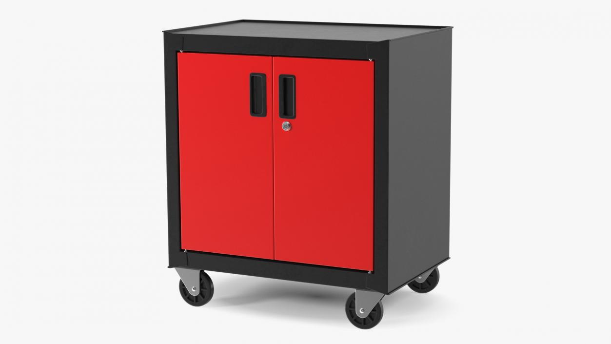 3D model Freestanding Steel Garage Chest Red