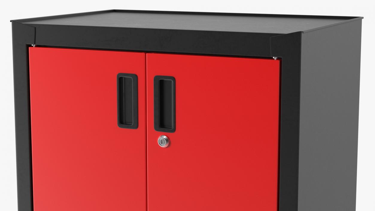 3D model Freestanding Steel Garage Chest Red