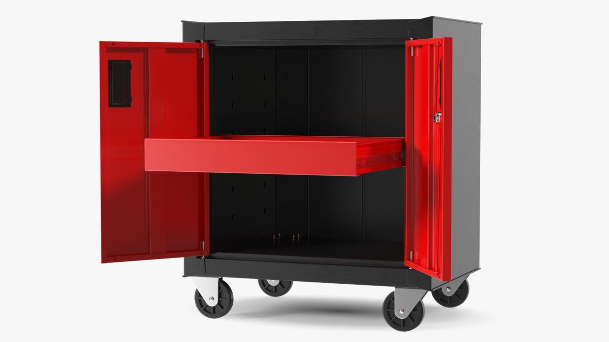 3D model Freestanding Steel Garage Chest Red