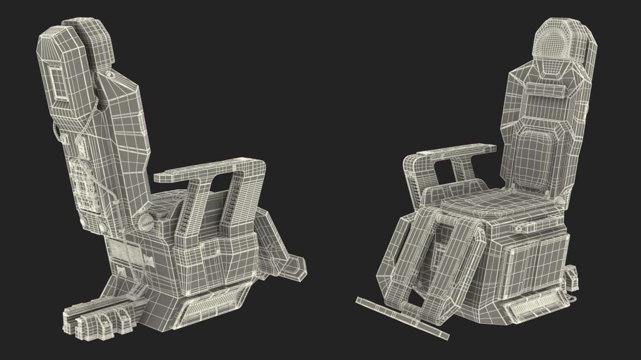 Sci-fi Pilot Seat 3D