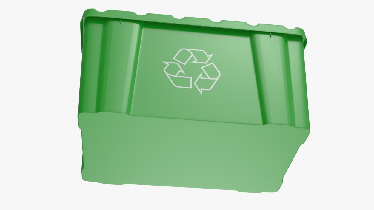 Green Recycling Bin 3D model