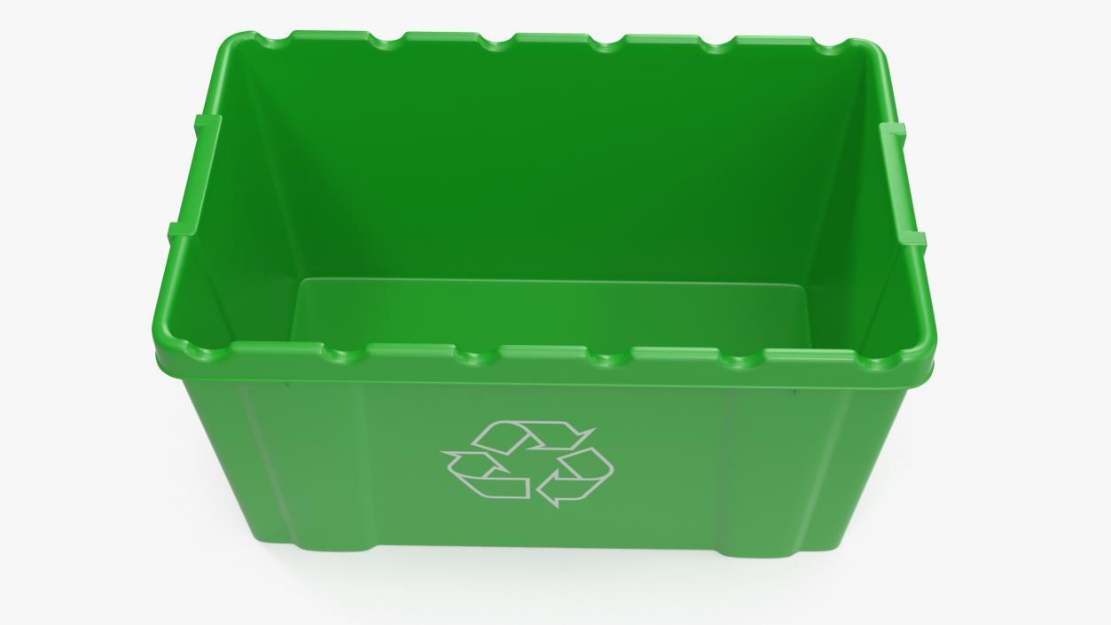 Green Recycling Bin 3D model