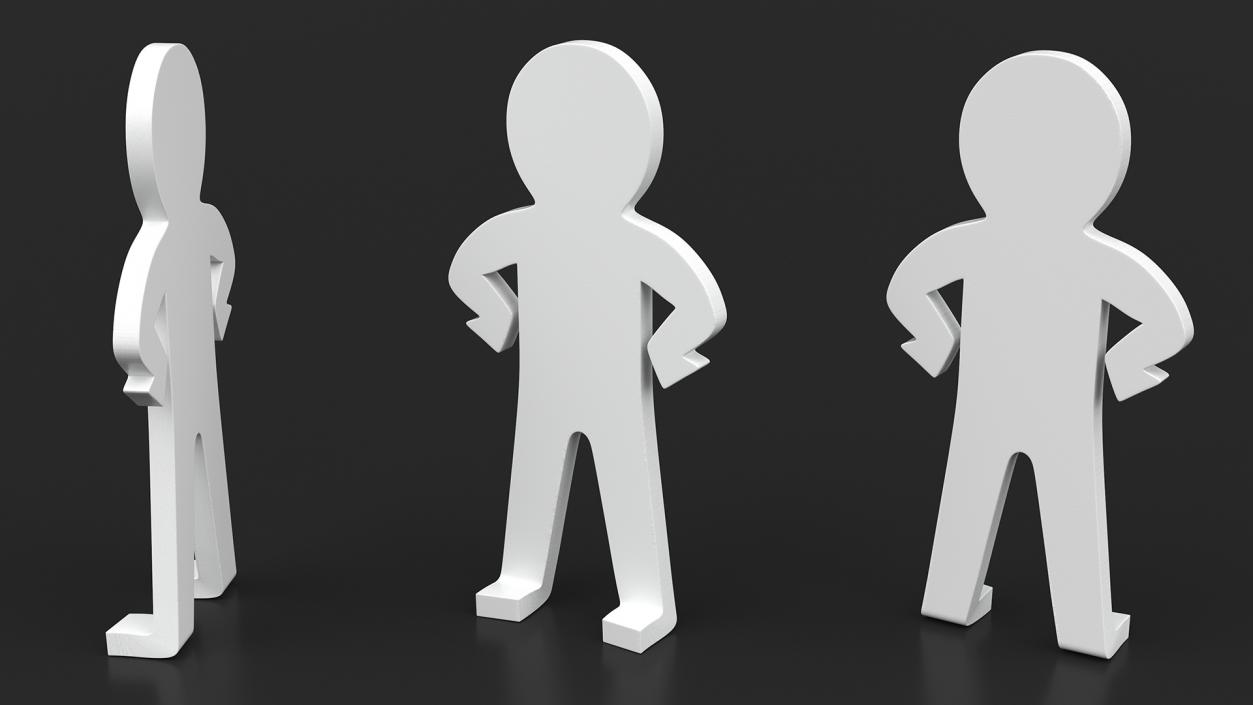 3D Plastic Stickman Rigged White for Cinema 4D model