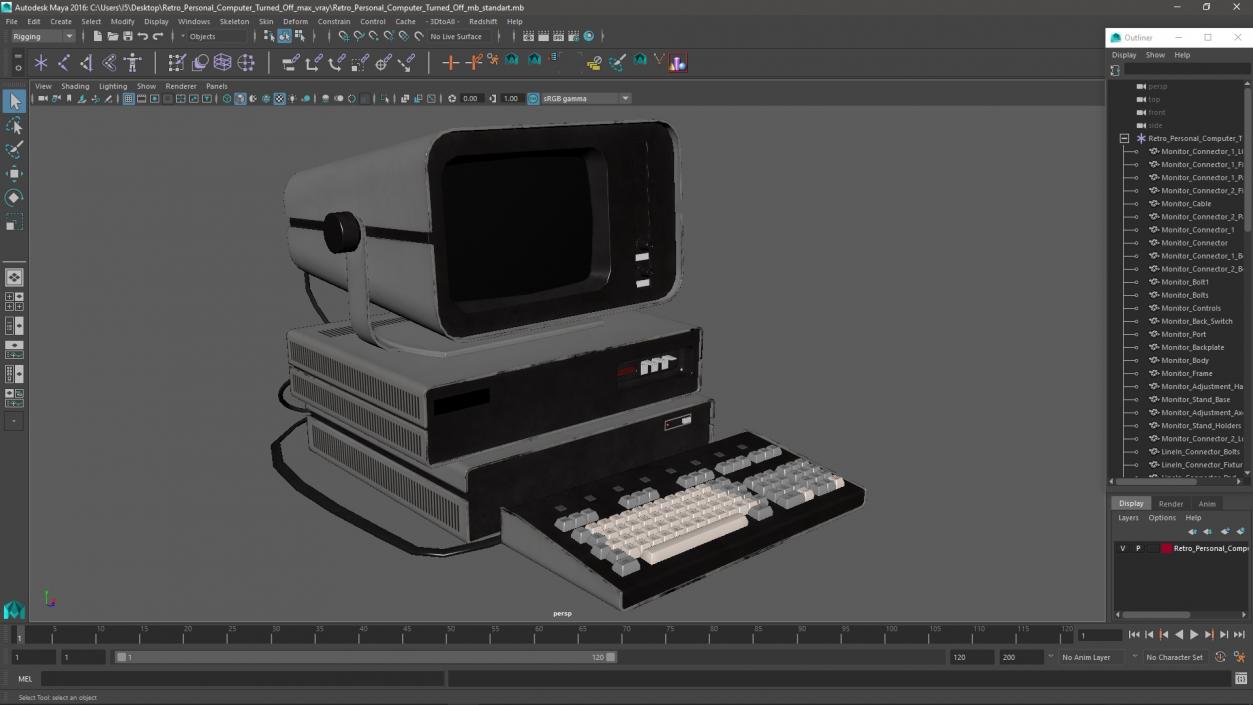 Retro Personal Computer Turned Off 3D model