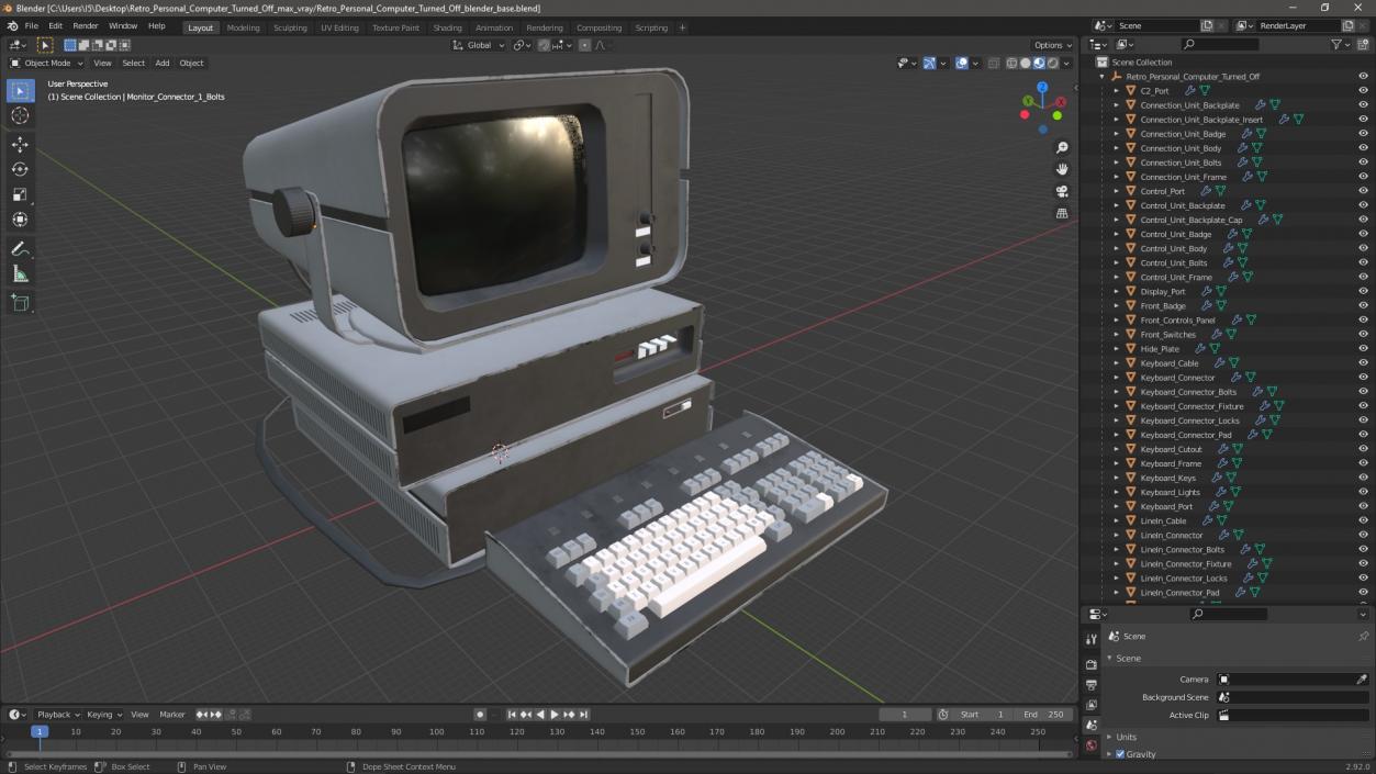 Retro Personal Computer Turned Off 3D model