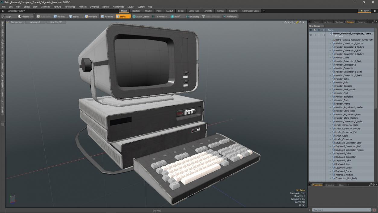 Retro Personal Computer Turned Off 3D model