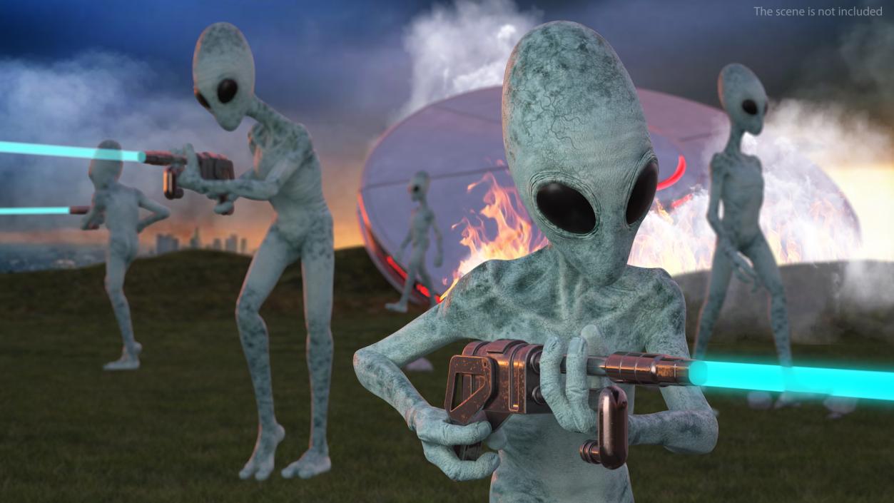 3D Humanoid Aliens Rigged Collection model