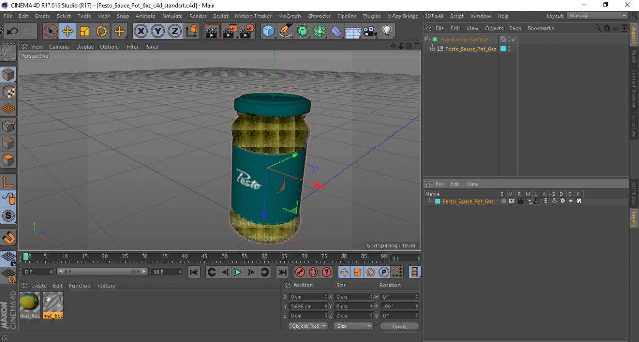 Pesto Sauce Pot 6oz 3D model