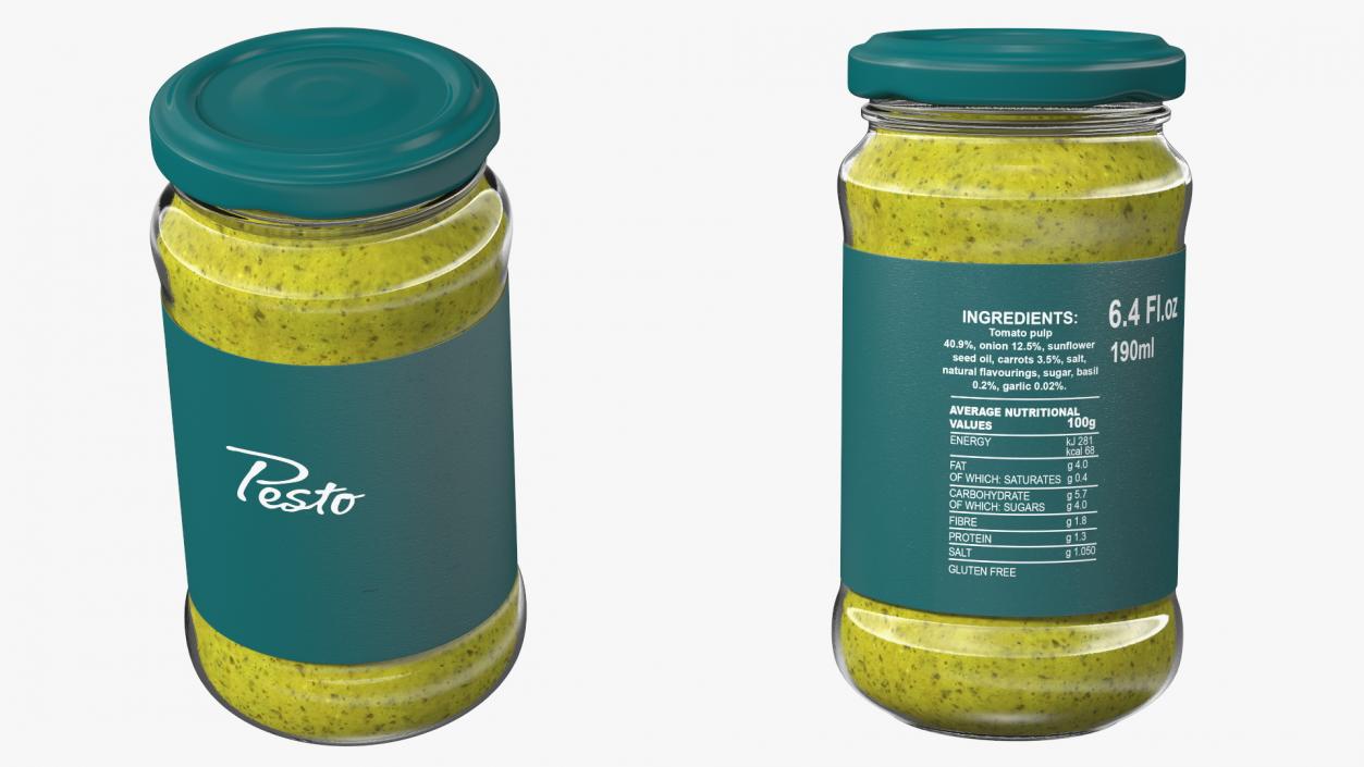 Pesto Sauce Pot 6oz 3D model