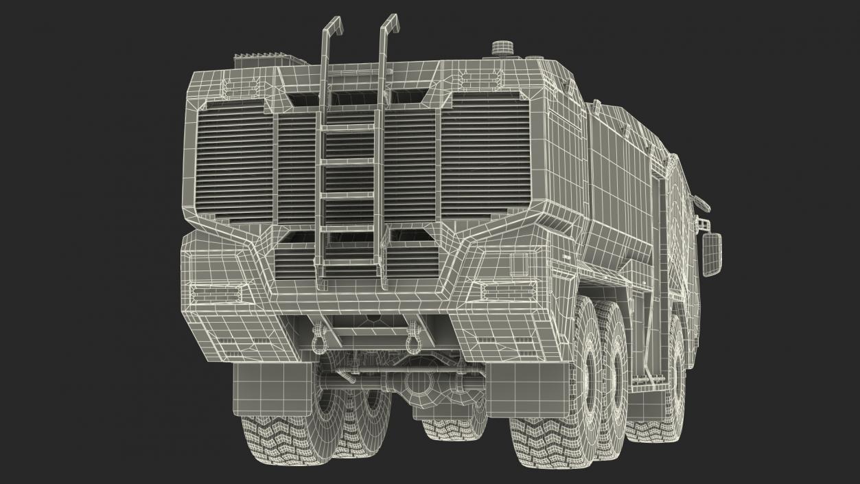 Firefighting Truck 6x6 Rigged 3D model