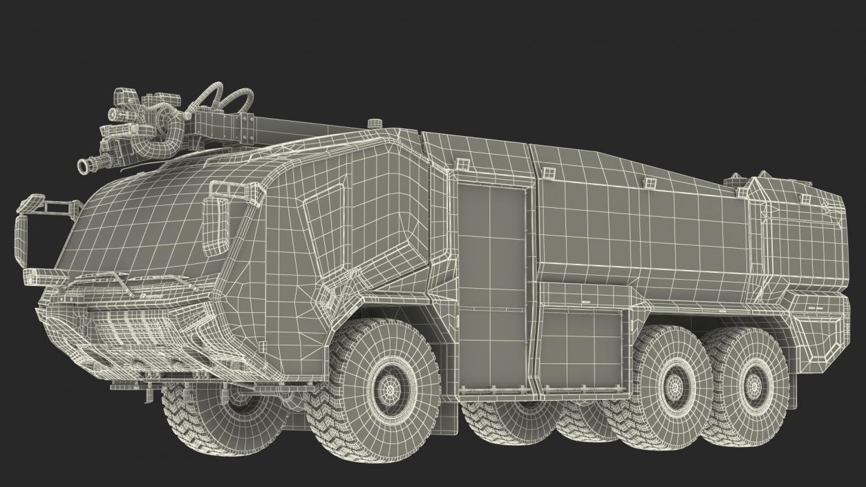 Firefighting Truck 6x6 Rigged 3D model