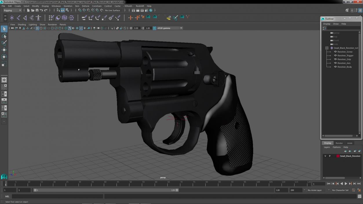 3D model Small Black Revolver