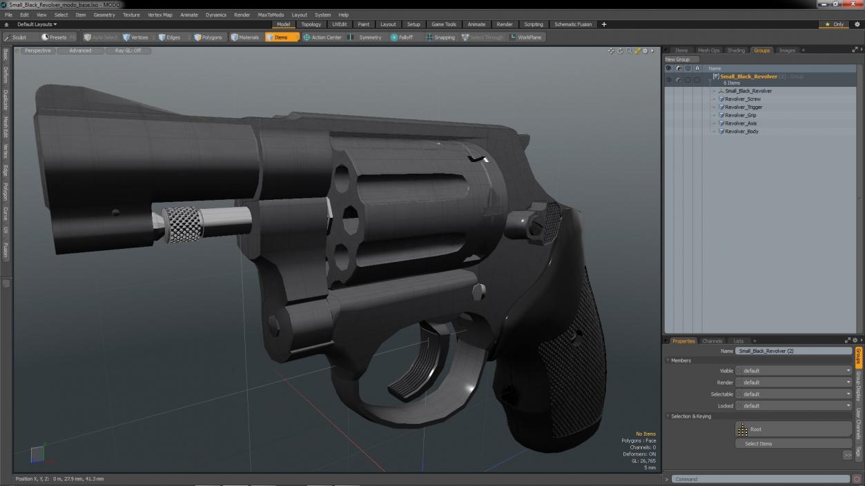 3D model Small Black Revolver