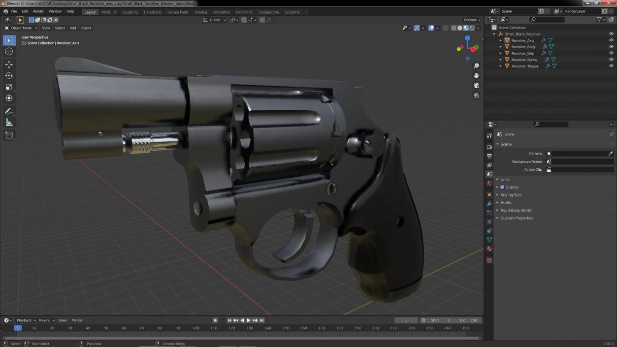 3D model Small Black Revolver