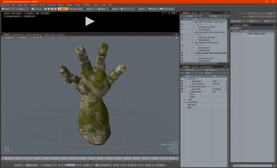 3D Stone Golem Hand