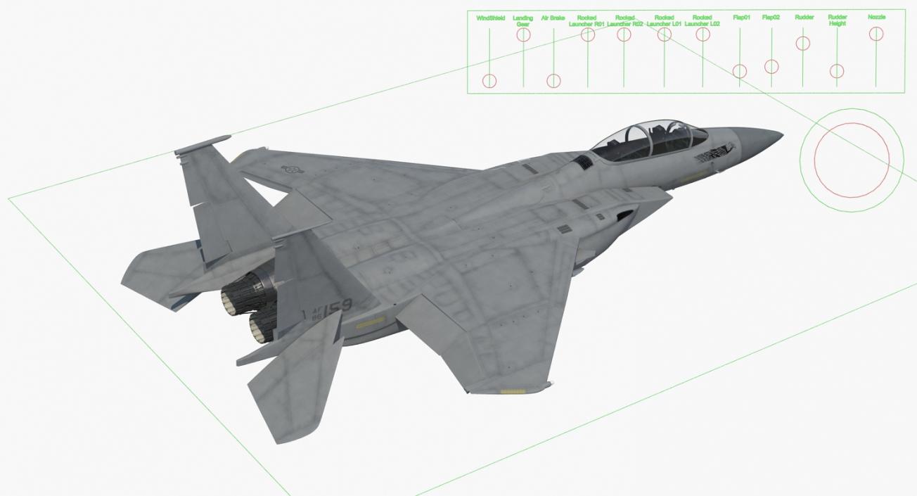 F-15 Silent Eagle Rigged 3D model