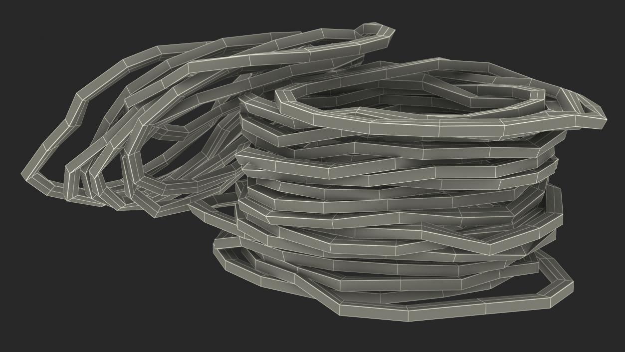 3D Pile of Colored Rubber Bands model